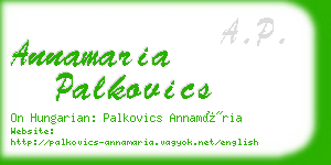 annamaria palkovics business card